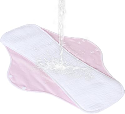 Herbruikbaar Maandverband - Wasbare Inlegkruis - Menstruatie Zorg - Ademend Katoen - 22x28cm - Grijs Geel Donkergroen