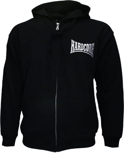 Hardcore Geborduurd Logo Hoodie Vest met Rits - Origineel Design - S