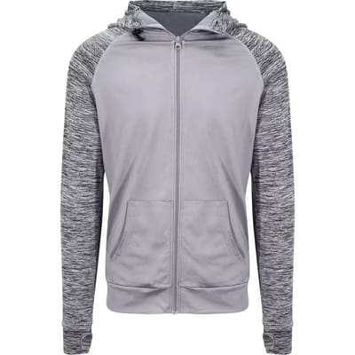 Sporthoodie heren 'Cool Contrast Zipped' met capuchon Grijs - L