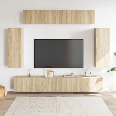 vidaXL - 6-delige - Tv-meubelset - bewerkt - hout - sonoma - eikenkleurig