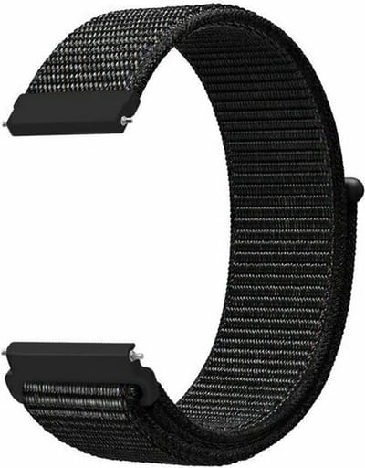 By Qubix - 20mm - Sport Loop nylon bandje - Zwart gemêleerd - Geschikt voor Huawei watch GT 2 (42mm) - Huawei watch GT 3 (42mm) - Huawei watch GT 3 Pro (43mm)