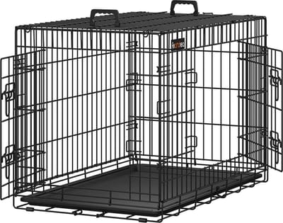 MIRA Home - Hondenbench - Hondenmand - Bench - Metaal - Zwart - 91x64x58cm