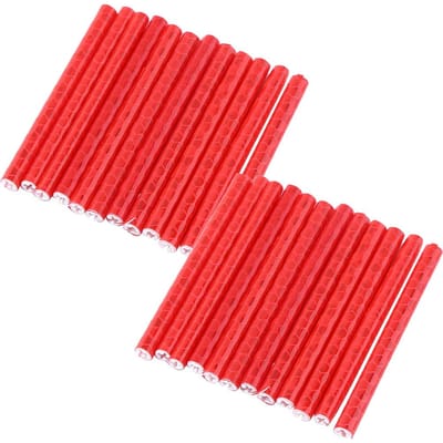 24 pcs Clip de Montage Réfléchissant pour Roue de Vélo Bandes d'Avertissement pour Tube(rouge)