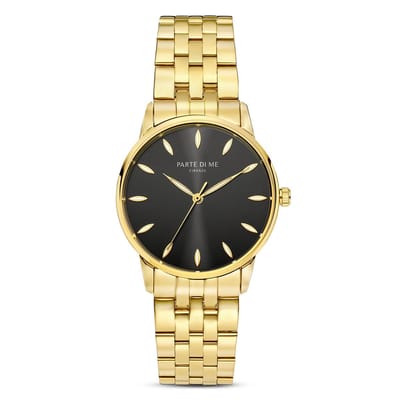 Parte Di Me Orologio rond dames horloge goudkleurig en zwart PDM09044