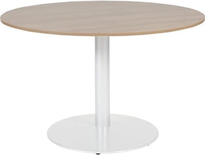 Vergadertafel - Linesto 120 rond grijs - wit frame