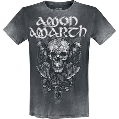 Amon Amarth T-shirt - Carved Skull - S tot 4XL - voor Mannen - donkergrijs