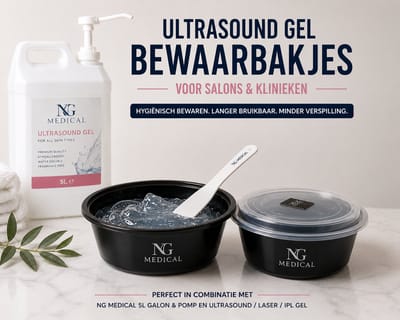 Ultrasound & Laser Gel Bakjes met Deksel – NG Medical – 2 stuks – Herbruikbaar & Makkelijk Reinigbaar – Lange Levensduur