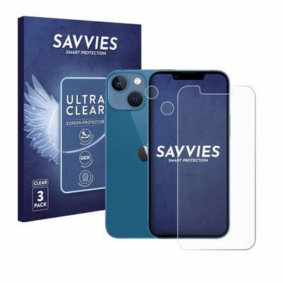 Savvies - Screenprotector voor Apple iPhone 13 mini (Voor+Camera) - Folie Beschermfolie transparant 6 Stuks