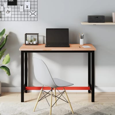 vidaXL - Werkbank - 115x55x81,5 - cm - massief - beukenhout - en - metaal