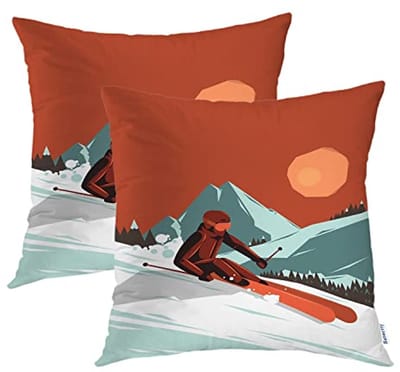 Outdoor Skiën Decoratieve Kussenslopen voor Sofa en Bed - Digitale Afdrukken