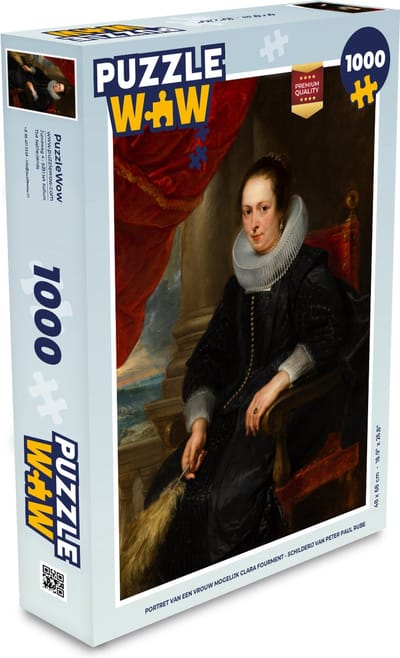 Puzzel Portret van een vrouw mogelijk Clara Fourment - Schilderij van Peter Paul Rubens - Legpuzzel - Puzzel 1000 stukjes volwassenen