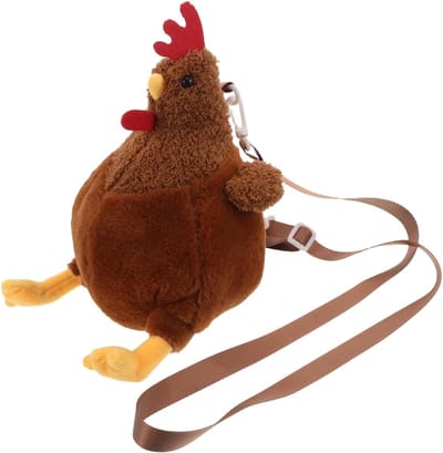 Haanvormige Crossbody Tas voor Dames - Schattige Dieren Portemonnee, Handtas en Schoudertas voor Buitenactiviteiten, Chocoladekleur, 31x23x14 cm