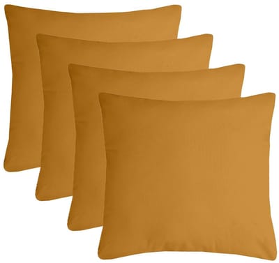 Stof Textile sierkussen Nelson - 4x - okergeel - 60 x 60 cm - bank kussens - zitkussens - binnen/buiten - polyester