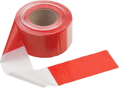 Afsluitband 250 m x 80 mm - rood/wit - bedrukt aan beide zijden - uv-bestendig en scheurvast