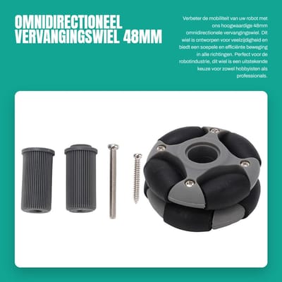 Dailygoods - Omnidirectioneel Vervangingswiel 48mm - Multi-directioneel Dubbel Rijen Wielen voor Robotica