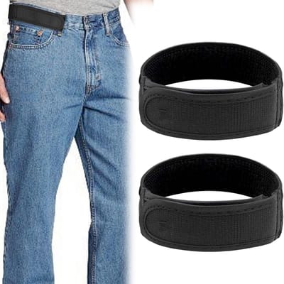Allecto - Zwarte M Grote Riemen - Elastische Ontwerp - 2-Pack - Buckle-Less Riemen - Perfecte Pasvorm voor Elke Lichaamstype - Voor Mannen - Casual...