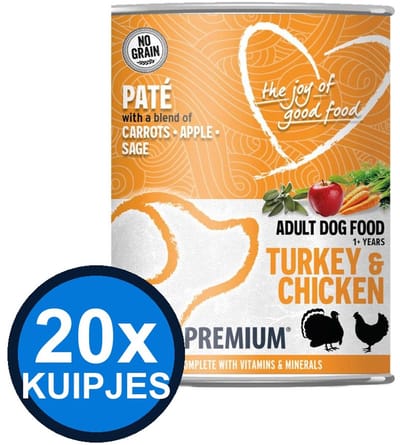 20x Euro-Premium - Pate Adult Turkey & chicken - Hondenvoer Natvoer - 400 g