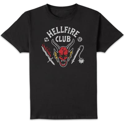 Stranger Things Hellfire Club Vintage Unisex T-Shirt - Zwart - L