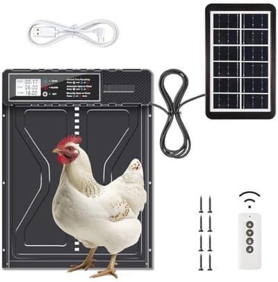 Automatische kippendeur met zonne-energie en afstandsbediening - ideaal voor kippen en gevogelte