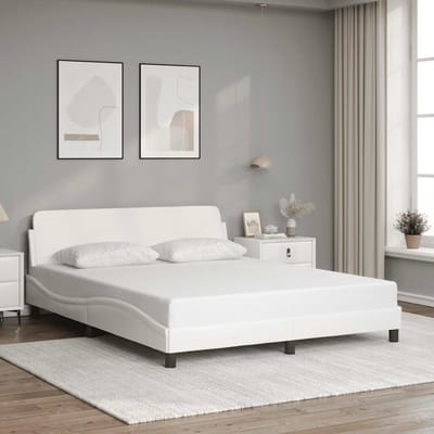 vidaXL - Bedframe - "Dover" - kunstleer - wit - 160x200 - cm