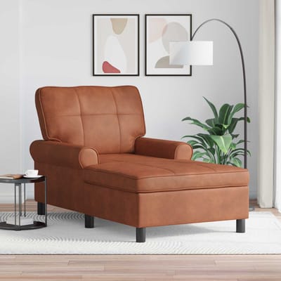 vidaXL - Chaise - Lounge - Bruin - Kunstleer - 91 - x - 157 - x - 91 - cm