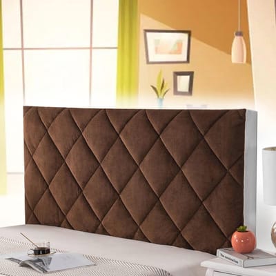 Tweedehands Hoofdbordhoes Stretch Slipcover voor 180 cm Hoofdeinen in Wit en Grijs Fluweel