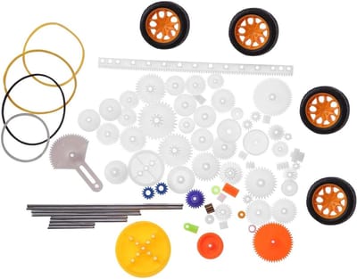 Plastic Tandwielen Set - Bouw Puzzel - Creatief Bouwen - Rijke Variëteit - 78 Stuks - Wit