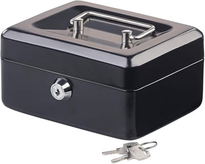 Geldcassette - Geldkistje - Veilig Opbergen - Met Sleutel - 15.2 cm - Blauw