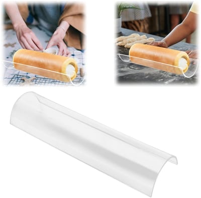 Cakevorm - Zwitserse rolvormer - Burrito koelkast houder - U-vormige cakerolvorm van acryl - Bakken vormgereedschappen - Voor het maken van Zwitserse broodjes, wraps en cake (30*9,3 cm - transparant)