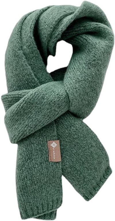 Dames Sjaal voor de Winter - Unisex Gebreide Lange Sjaal voor Koppels, Zachte en Warme Wolmix in Donkergroen, Perfect voor Koud Weer en Mode