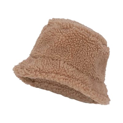 Hoedje Meisjes - Teddy Wol - One Size - Zand / 2/4 Jaar