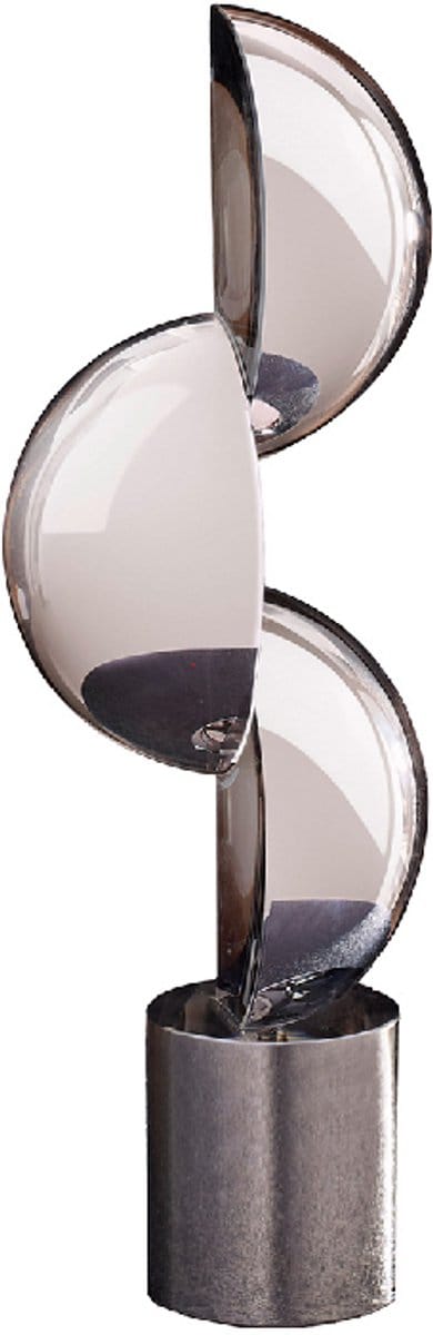 Sculptuur - De realiteit voor half nemen - Halve cirkels - Glas - Zwart en Wit - Glans - Beeld - 12x33x7 cm