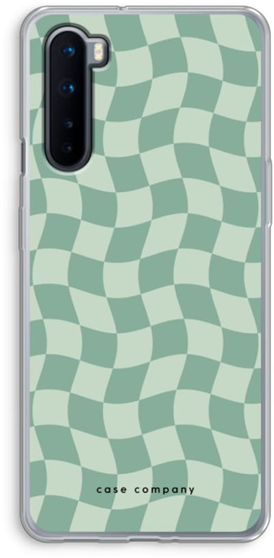 Case Company® - Hoesje geschikt voor OnePlus Nord hoesje - Grid Groen - Soft Cover Telefoonhoesje - Bescherming aan alle Kanten en Schermrand