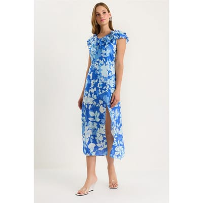 Midi-jurk met Ruffle Detail