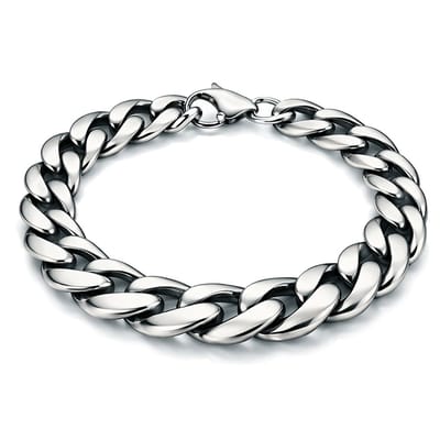 Stalen heren armband LGT JWLS Gourmette schakel Vintage 11mm-23cm