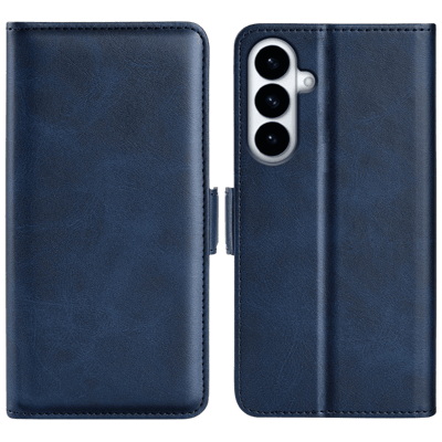 CaseBody Samsung S26 Plus Real Leather Wallet Hoesje Blauw