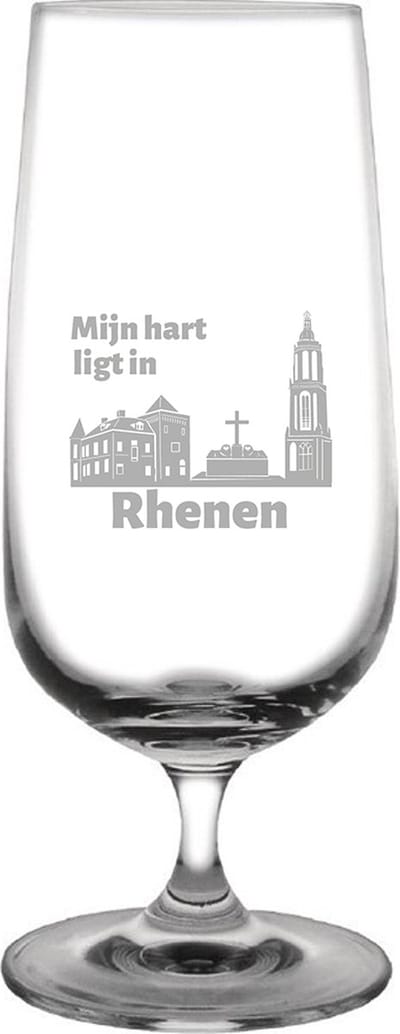 Gegraveerde bierglas op voet 41cl Rhenen