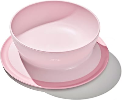 OXO tot Stick & Stay Kom - Babybord - Kinderbord - Bordje zuignap - Baby servies - Blossom