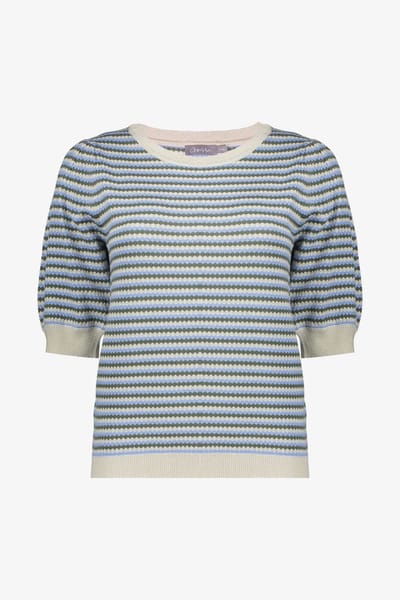 Geisha Trui Gebreide Top Met Strepen En Lurex 64066 14 Kit Lurex/olive/blue Dames Maat - XL