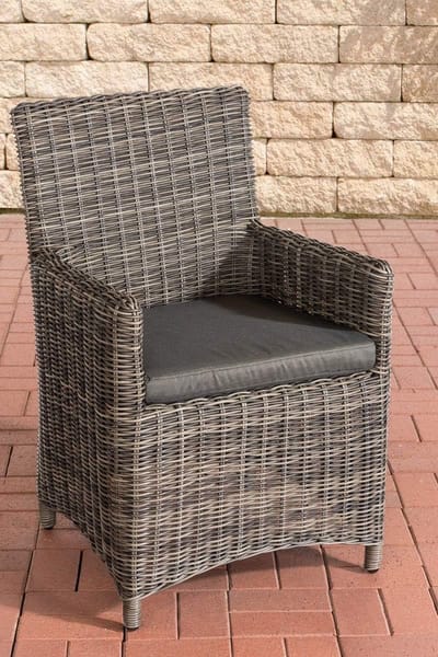 Wicker Chair - Garden Chair - Buiten Zitten - Weather Resistant - 91 cm Hoog - Grey Mottled