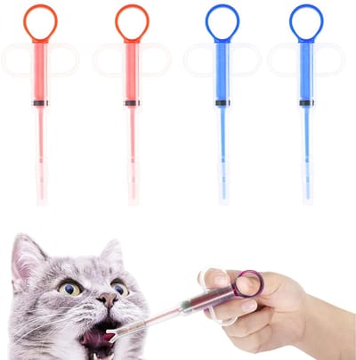 Dailygoods- Voederspuit 4 Stuks - Medische Kunststof - Lichtgewicht - Herbruikbaar - Geschikt voor Honden/Katten - Maat 16 x 6 cm - Dierenvoeder