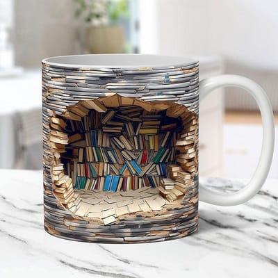 Creative Mark Kop Koffiekop Theekop Kerstcadeaus 3D-effect Muurcrash en Boekenplank 301-400ml