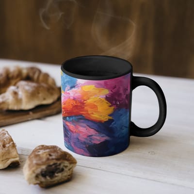 Magische Mok - Foto op Warmte Mokken - Koffiemok - Bloemexplosie - Veelkleurig - Bewegend - Magic Mok - Beker - 350 ML - Theemok