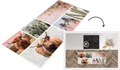 Keukenloper - Loper keuken - Schotse hooglander - Pastel - Vetplant - 120x50 cm - Keukenloper vinyl
