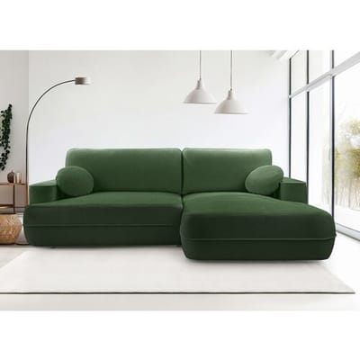 AX LIVING Groene hoekbank met slaapfunctie Peoni 267 hoekslaapbank R