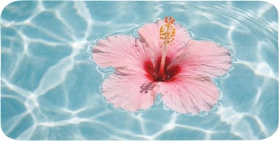WC mat 120x60 cm - Antislip - Hibiscus - Water - Roze - Toiletmat - Vloermat - Douchemat - Toilet tapijt - Toiletmatten