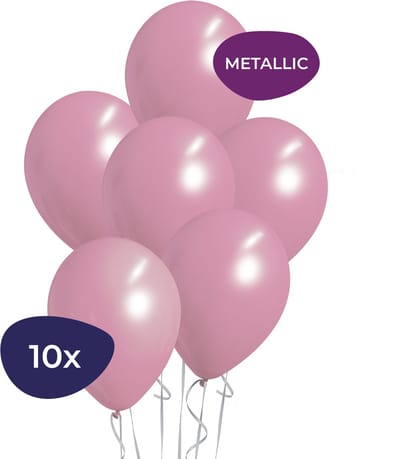 Metallic Roze Ballonnen - 10 stuks - Helium Ballonnen - Latex - Sweet 16 Versiering - Verjaardag Versiering