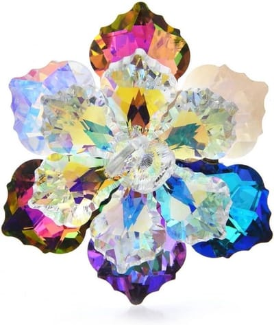 Bloem Broche - Boeket Pin - Kleding Accessoires - Kleurrijke Crystal - 4.5cm - Mix Kleuren