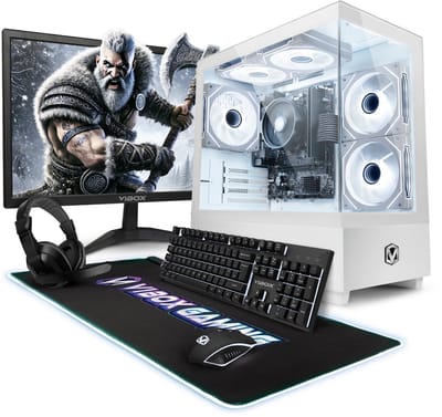 Vibox Gaming PC Set - Ryzen 3 3200G - Onboard Videokaart - 16GB RAM - 1TB SSD - Windows 11 - WiFi 6 + Bluetooth 5.4 - 22" Monitor + Accessoires