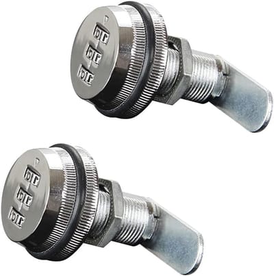Veiligheidscombinatieslot 3-cijferig - 2 Stuks Sleutelloze Coded Locks voor Kast, Lade en Kluis - Universeel Zinklegering Hangslot voor Thuis, Kantoor en Postbus, Zilver 30mm